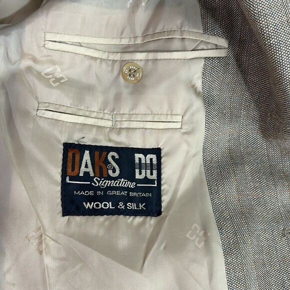 Daks Signature Wool Silk Blend Three Button Closure Blazer Size L - Picture 8 of 14